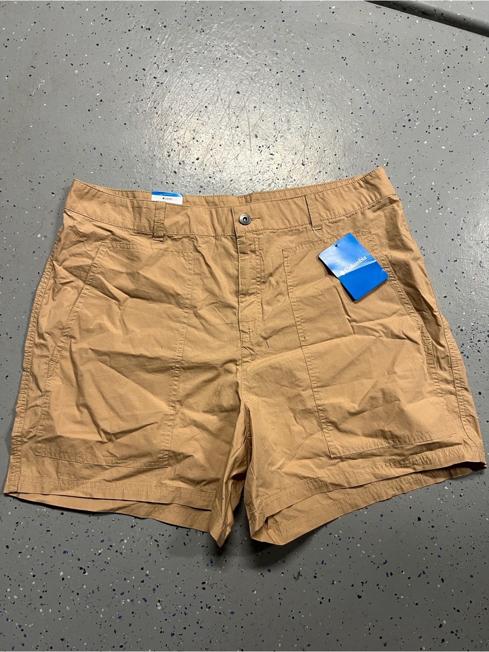 Columbia NEW Womens 5" Shorts Brown Holly Hideaway Chino Zipper - size 18
